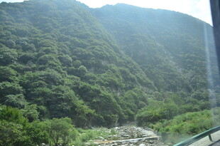 山间绿意盎然的秀丽景致