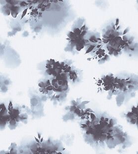 蓝白水墨花卉图案背景