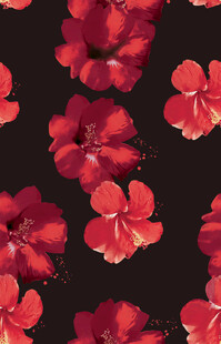 深红扶桑花图案背景