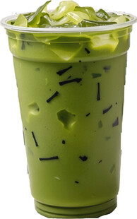 抹茶冰饮清新绿意满满