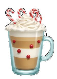 奶盖咖啡配糖果棒
