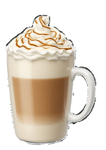 奶油拿铁咖啡饮品特写