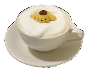 可爱小熊拉花咖啡