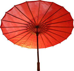 红色传统油纸伞