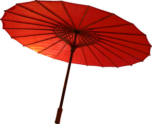 红色传统油纸伞