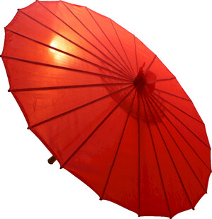 红色传统油纸伞