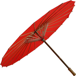 红色传统油纸伞道具