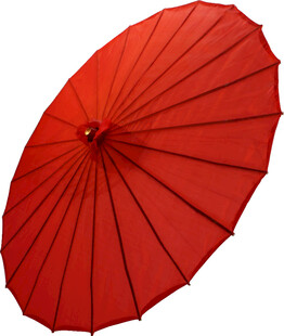 红色传统油纸伞