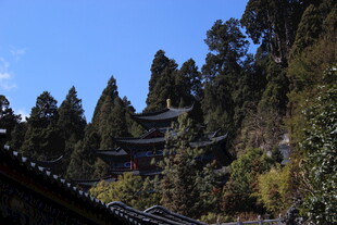 山林中的古朴中式建筑
