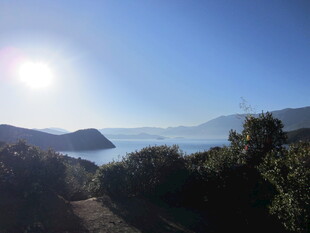 阳光照耀下的山海风光