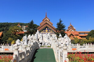 泰国寺庙精美阶梯景观