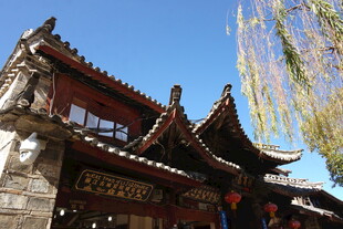 古雅中式建筑 飞檐垂柳