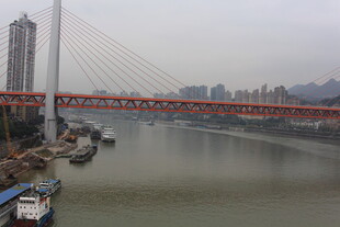 城市跨江大桥景观