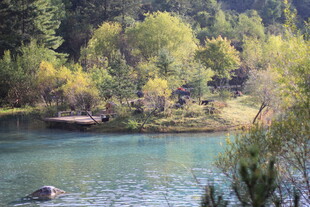 山间碧水畔的自然景致