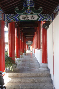 中式长廊古建筑景观