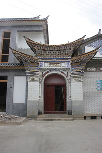 中式传统门楼建筑景观