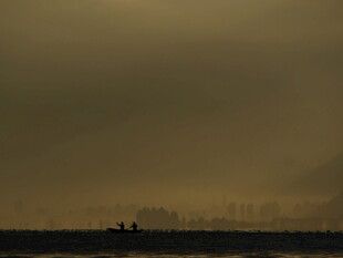 黄昏下的孤寂旷野景象