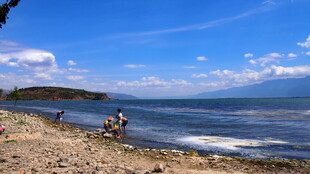 海边沙滩上的悠闲时光