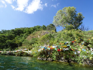 河边多彩露营场景