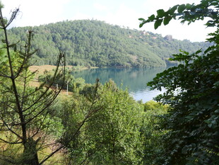 山林间的静谧湖泊景色