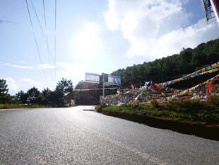 赛道旁人群聚集的赛车场景