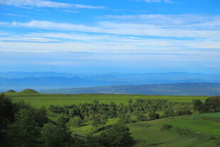 广袤绿野上的蓝天景致