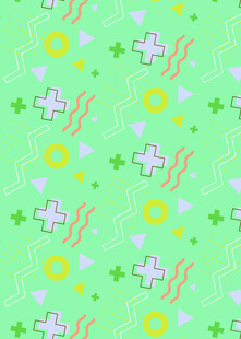 绿色底多彩图案装饰背景