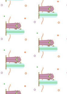 紫色卡通图案无缝背景图