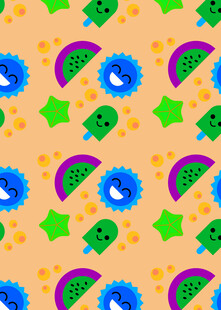 多彩水果图案背景