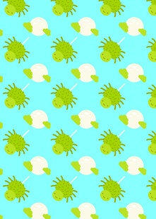 清新绿蟹图案背景设计