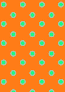 橙色底绿圆点图案背景