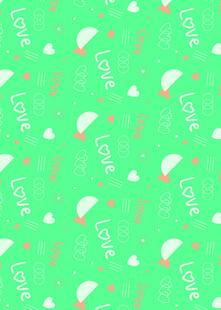 绿色背景卡通图案无缝纹理