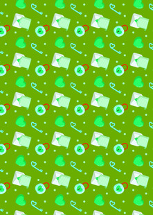 绿色卡通图案背景纹理