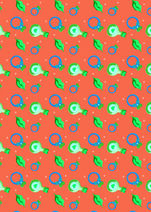 红色花卉图案背景纹理