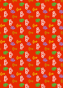 红色喜庆图案花纹布料