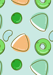 清新几何形状糖果图案