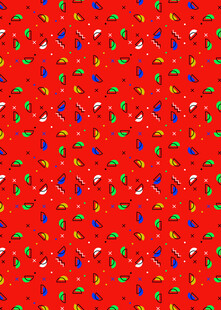 红色几何图案多彩背景