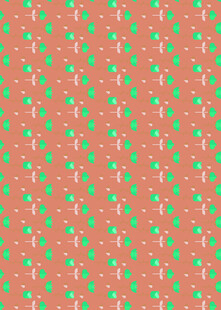 橙绿相间几何图案背景