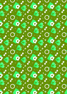 绿色三叶圆圈图案背景