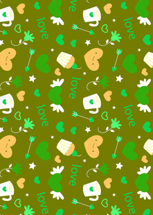绿色卡通图案背景纹理