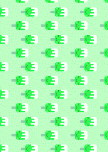 绿色卡通图案无缝背景图