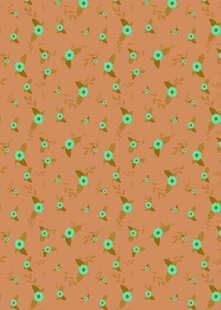 橙色底小花图案纹理