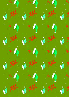 圣诞礼物图案绿色背景图