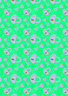 绿色底卡通图案背景纹理