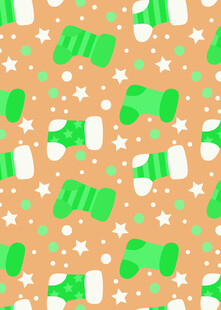 圣诞主题袜子星星图案背景