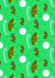 绿色底动物图案无缝背景