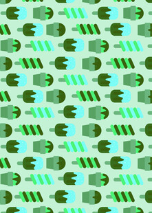 清新几何绿植图案背景