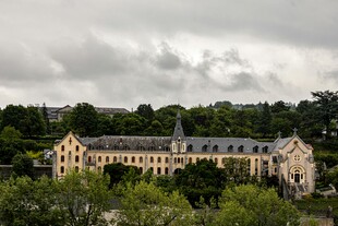 欧式建筑隐于葱郁树林间