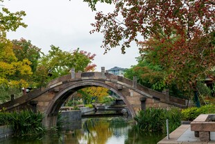 江南古风石桥水乡美景