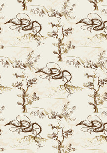 复古风树枝藤蔓花纹图案